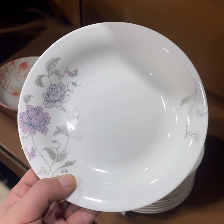 陶摆件110号6个装7英寸雅诚德紫花汤盘