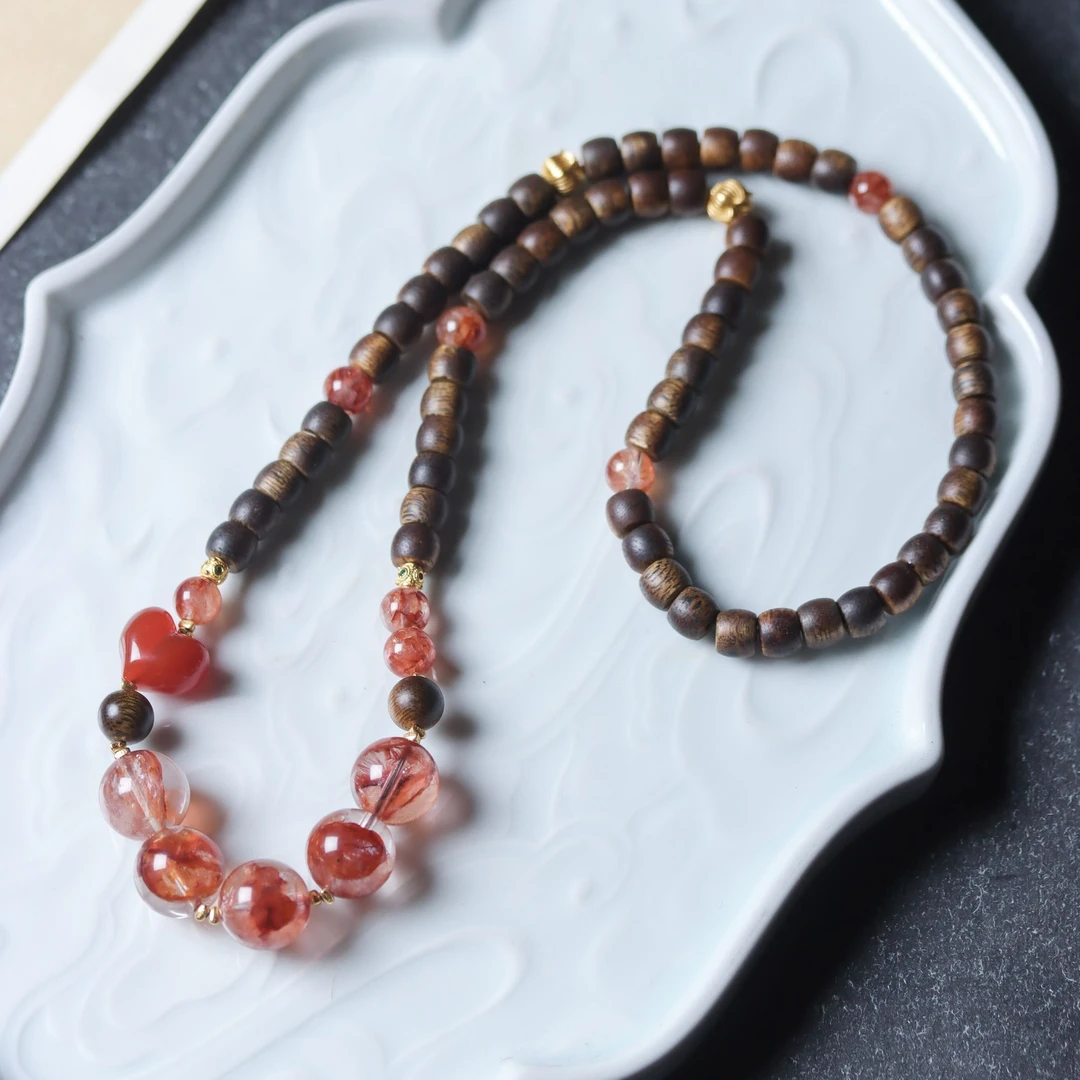 沉香【锦鲤】越南富森顺化红土老型珠屁桃多圈手串