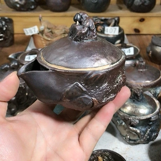瓷片风景的宝瓶铁胎