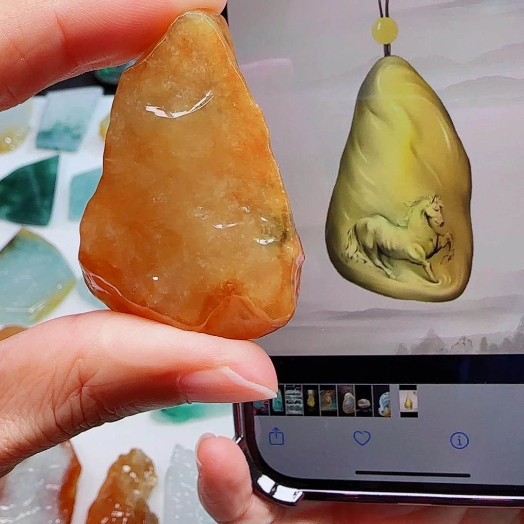 定制翡翠未镶嵌翡翠挂件