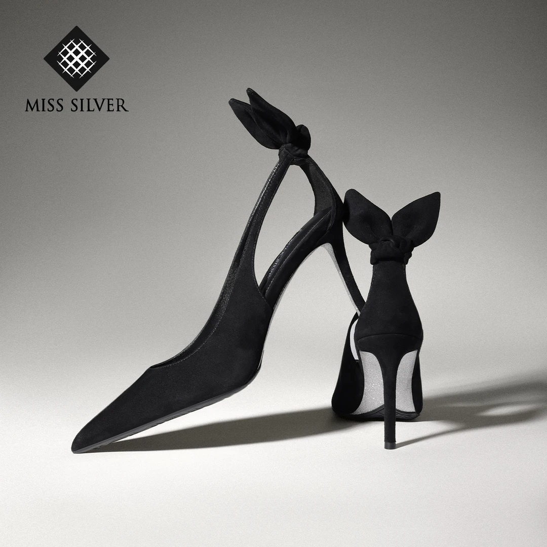 MISSSILVER【鸢尾摇曳】【兔耳】2025新款时尚百搭法式夏季尖头单鞋