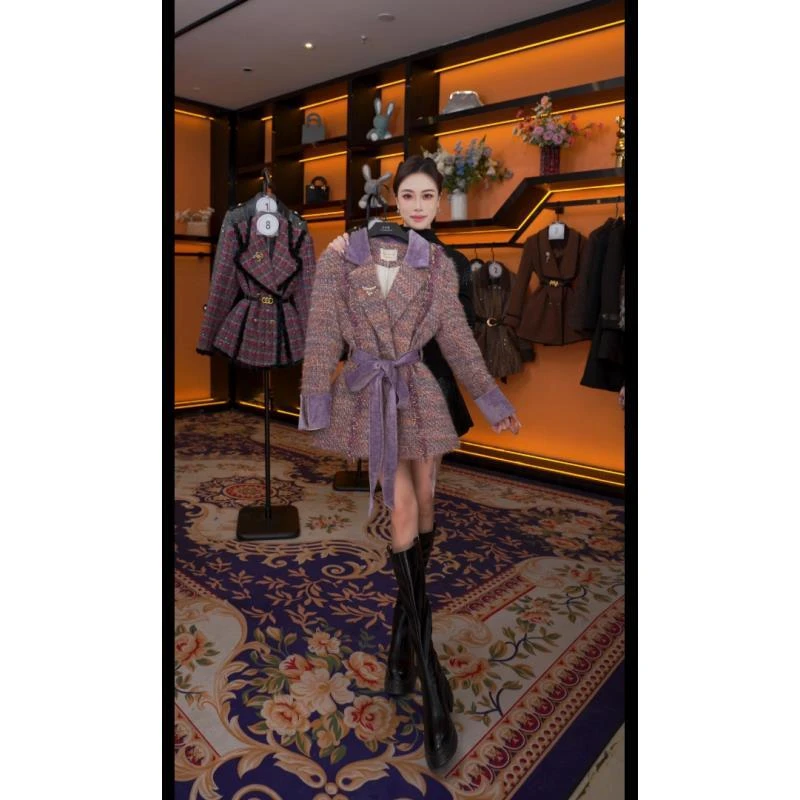 【G】秋冬气质小香风时尚设计师中长款羽绒服 QD-2025165