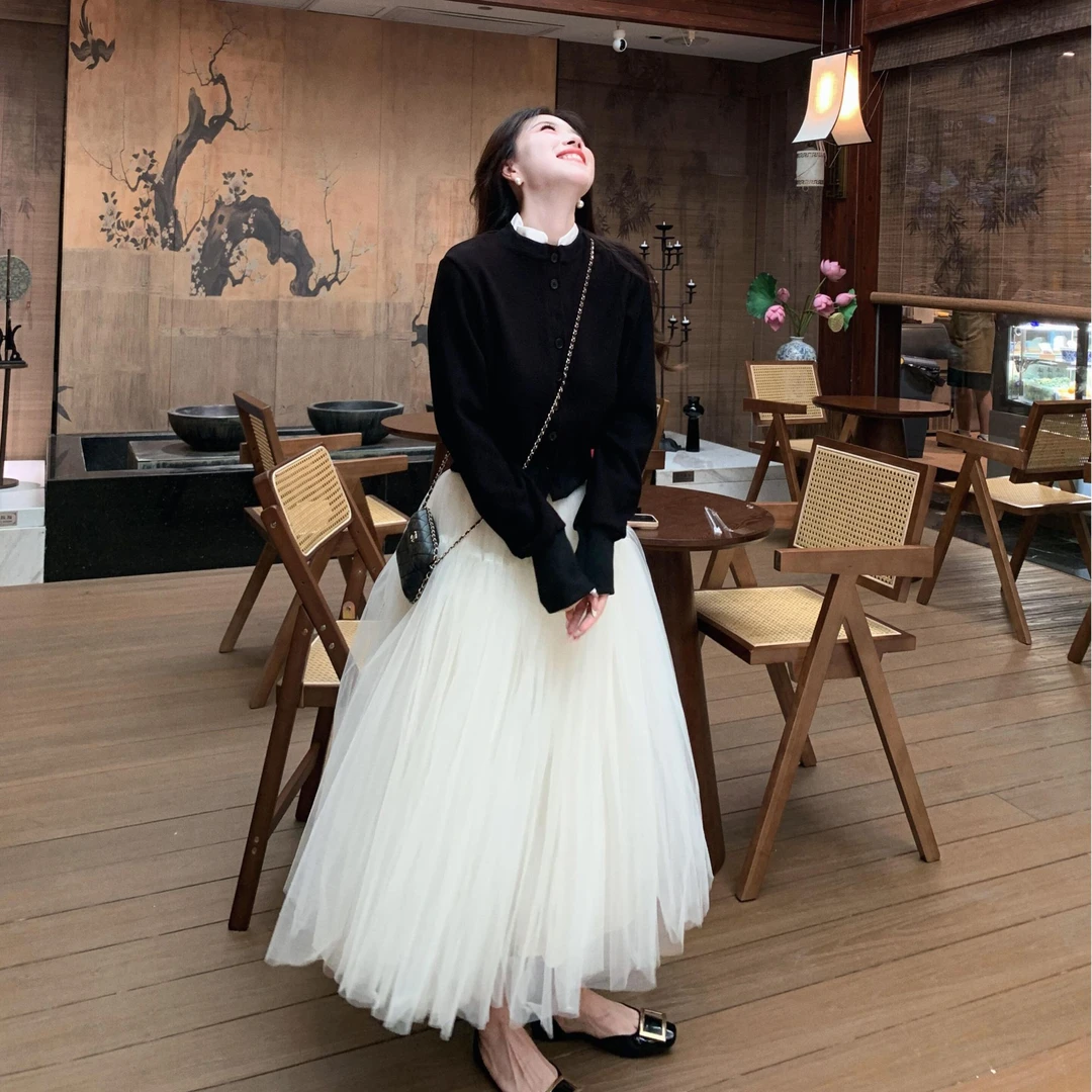 高级感小众网红时尚炸街洋气百搭秋装新款禅意仙气飘飘裙子套装女