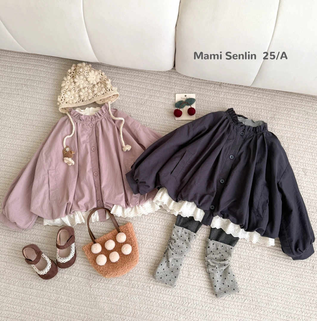 【现货】妈咪森林童装2025年女童秋装花边韩版外套 253-MMSL-253102