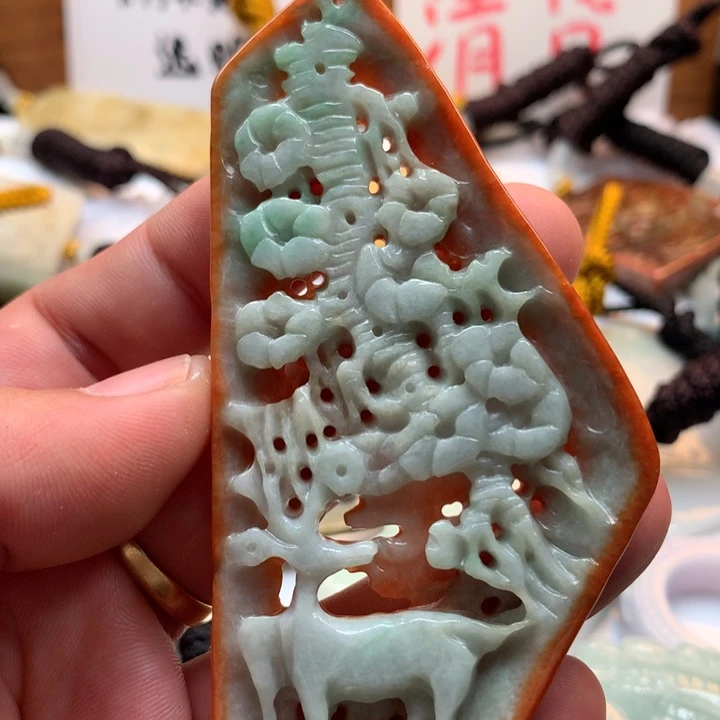 翡翠未镶嵌颈饰保真天然a货翡翠