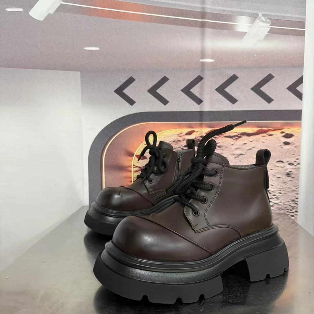 2533磨毛新款2025单里精品百搭潮流马丁靴中筒烟筒黑色女士