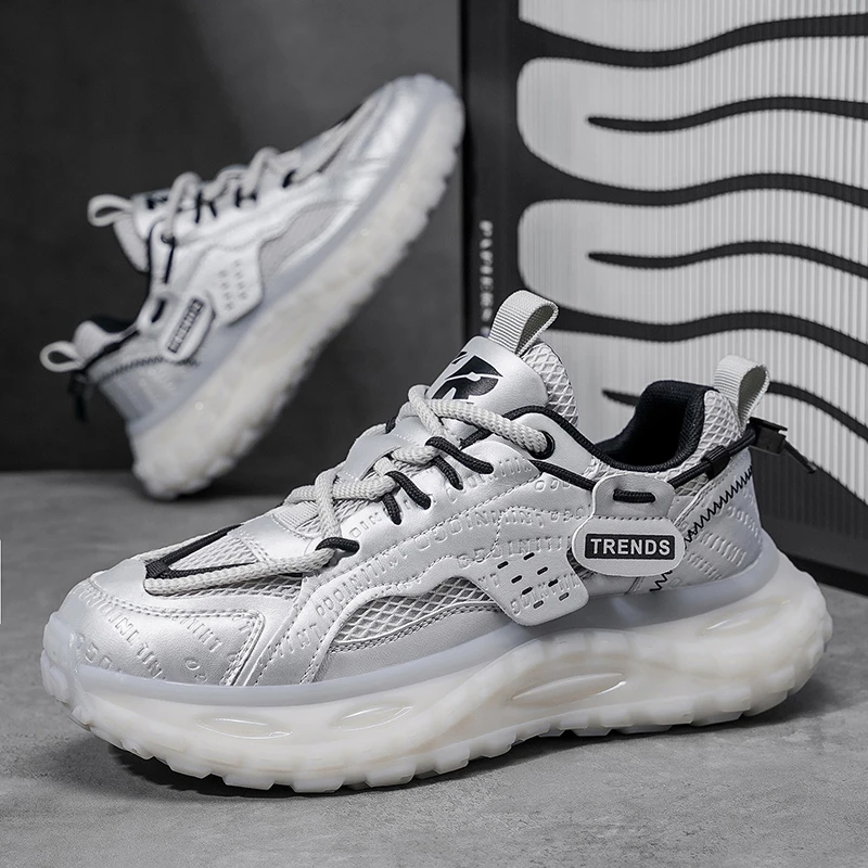 2025早秋新款爆款透气网面时尚百搭春秋软弹轻便潮流男士休闲鞋