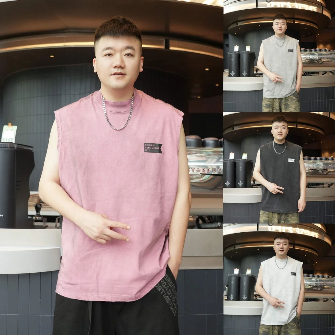 春夏新款潮流水洗做旧字母纯棉短袖宽松T恤2602