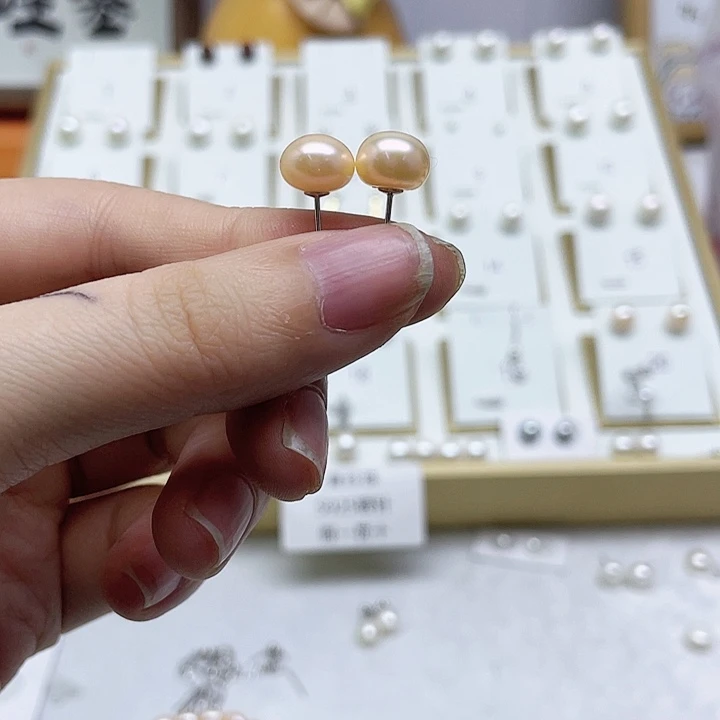 淡水珍珠耳饰银S925镶嵌感**心