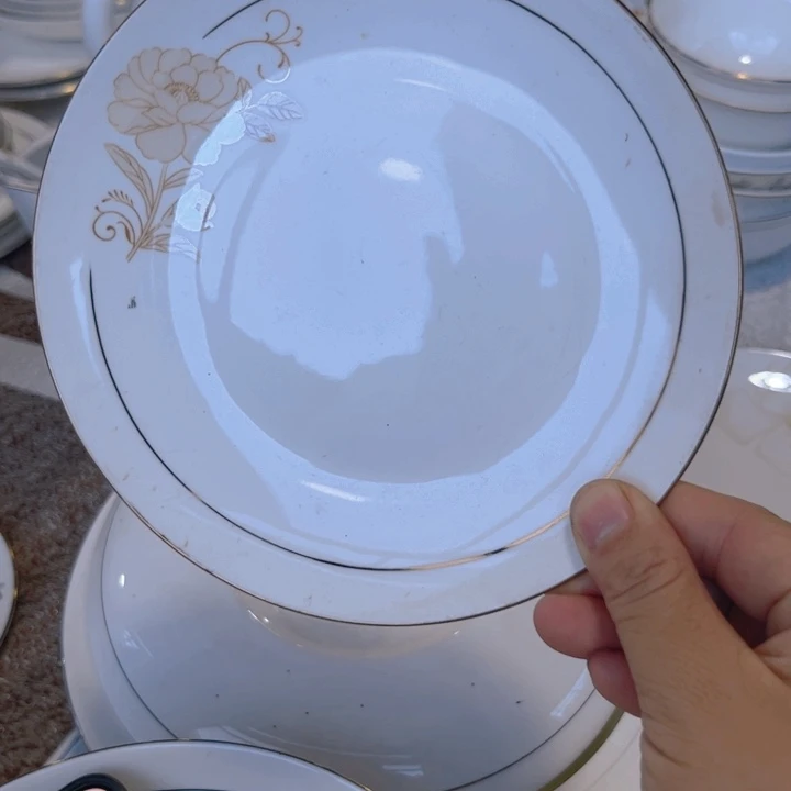 瓷片秒金六寸吐骨碟十个微瑕