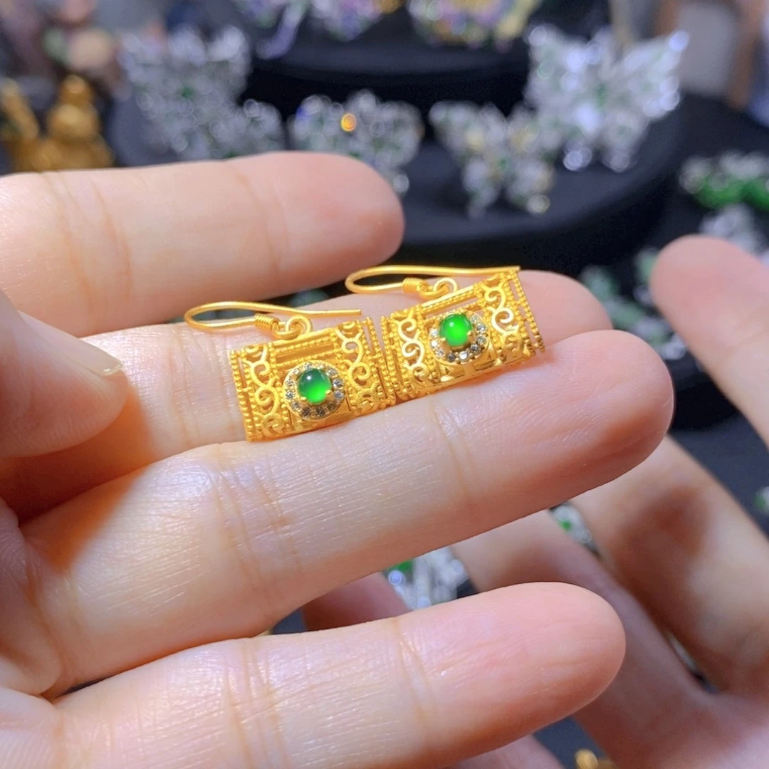 翡翠银S925镶嵌颈饰天然翡翠