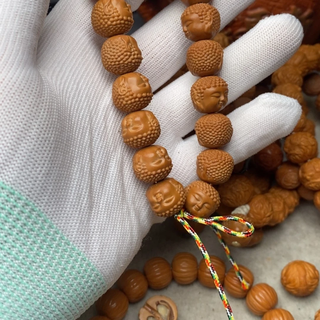 清***雾猴头核桃吊坠宝宝佛手串