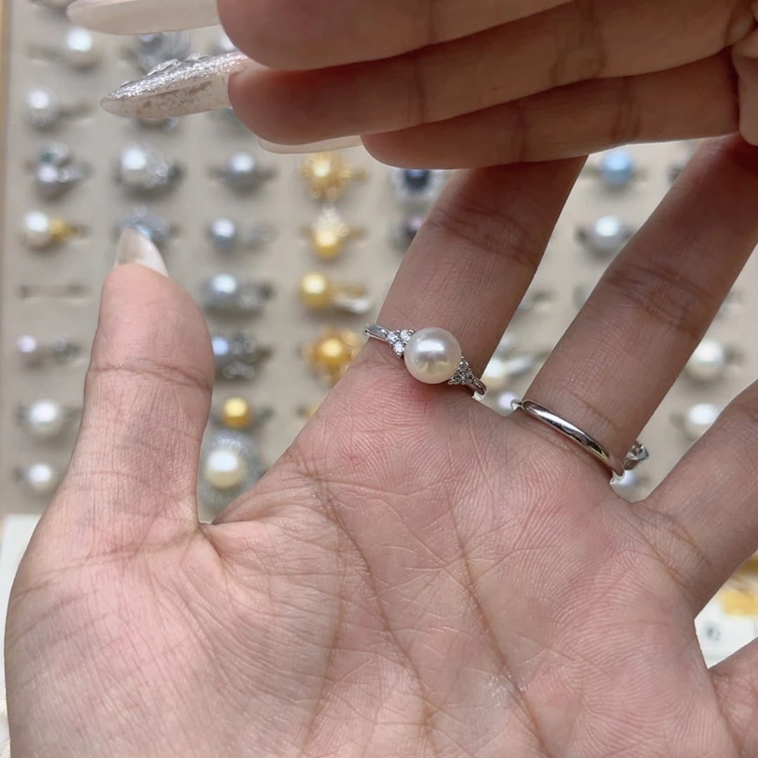 *****淡水珍珠合金戒指