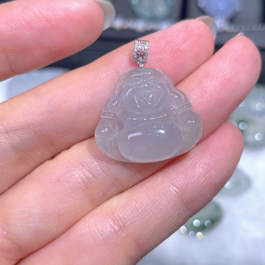 颈饰18K金镶嵌翡翠翡翠
