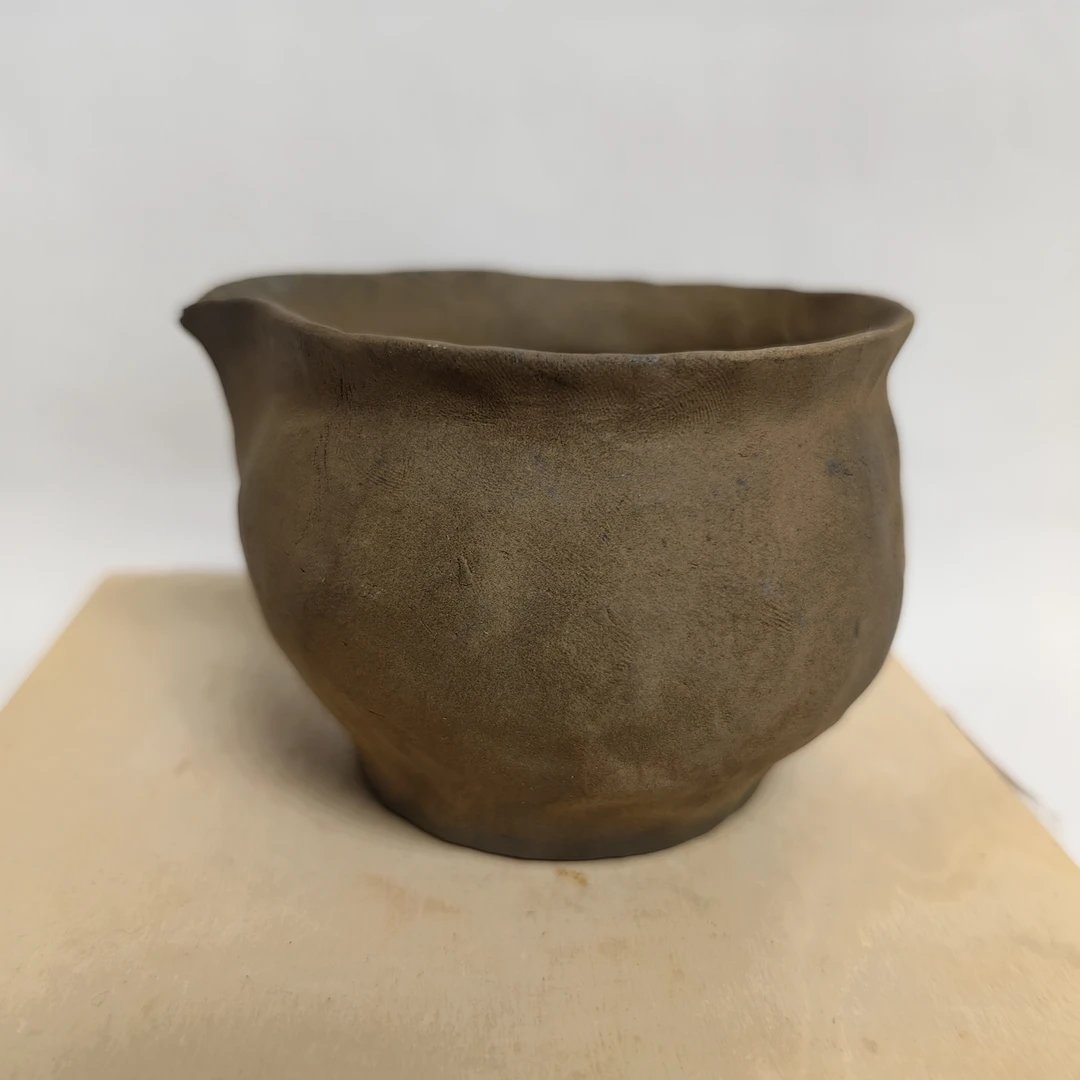 钦州坭兴陶手捏柴烧公道杯 磨砂质感特价 不退换 介意勿拍锤纹