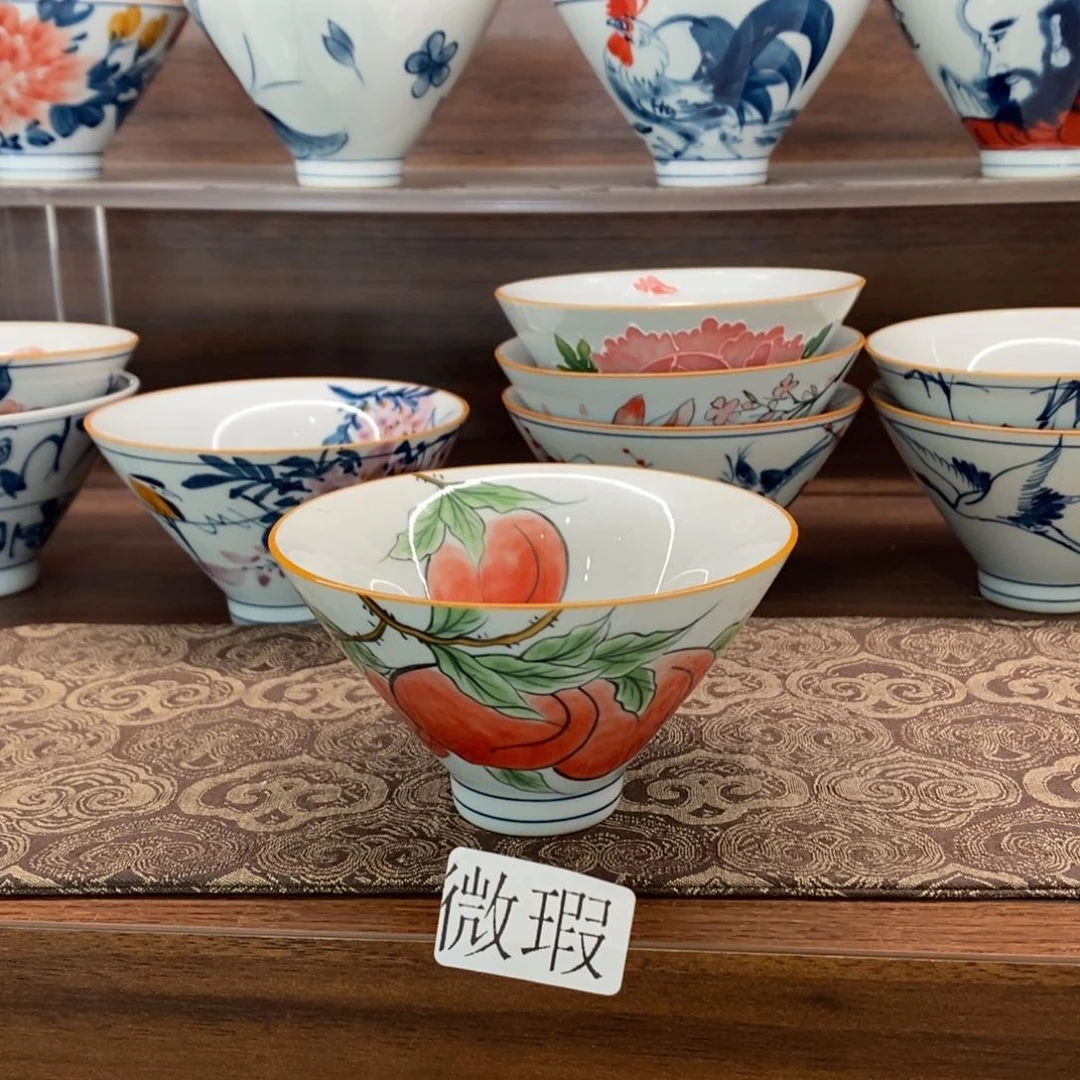 釉下彩纯手绘微瑕手工绘制