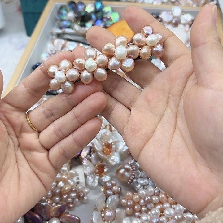 淡水珍珠发饰未镶嵌