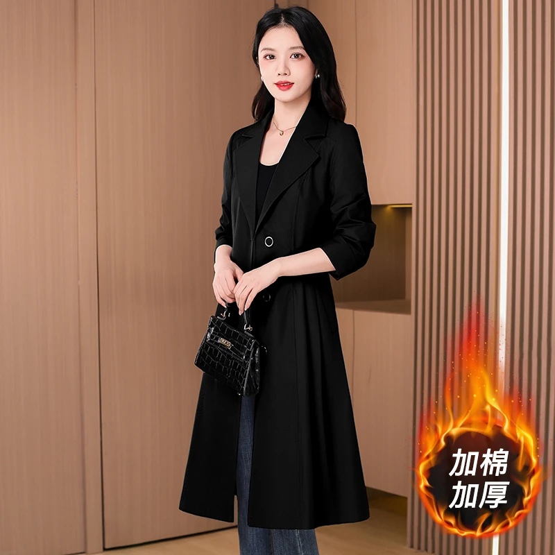 贵夫人时尚洋气棉衣2024新款秋冬季爆款中长款加棉加厚修身显瘦