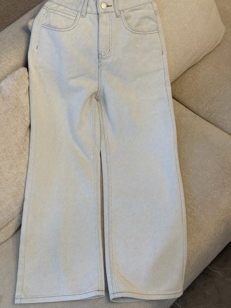 「白云白牛」韩国办公室早春牛仔裤