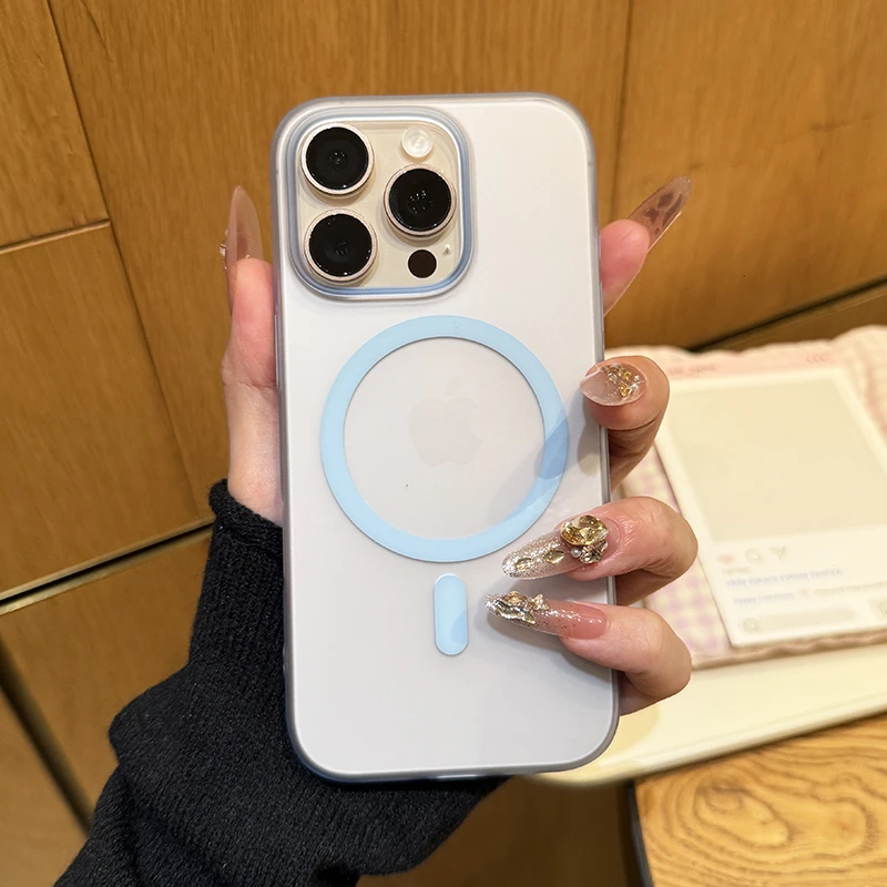 适用于苹果16promax手机壳磨砂16plus简约15pro磁吸14磨砂防摔硬