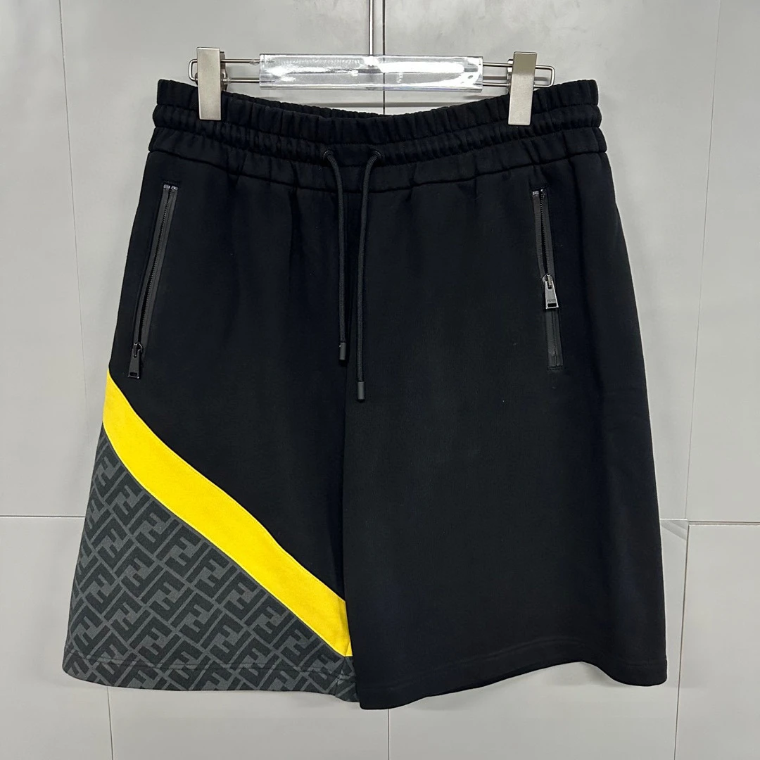 99新  Fendi芬迪 百慕大拼色老花短裤 L码P00794