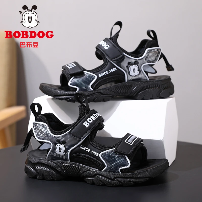 Bobdog/巴布豆男童凉鞋夏季运动儿童凉鞋韩版防滑软底男孩沙滩鞋