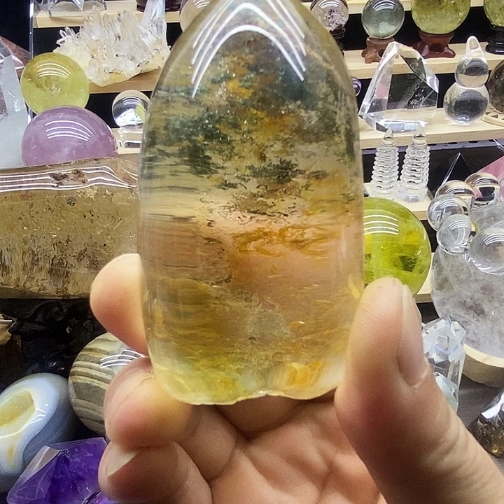石材天然水晶景石摆件