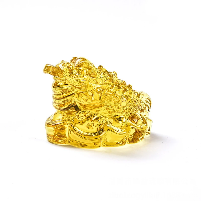 金蟾车载家居装饰礼物黄水晶玻璃工艺品摆件 （免费指导摆放位置）