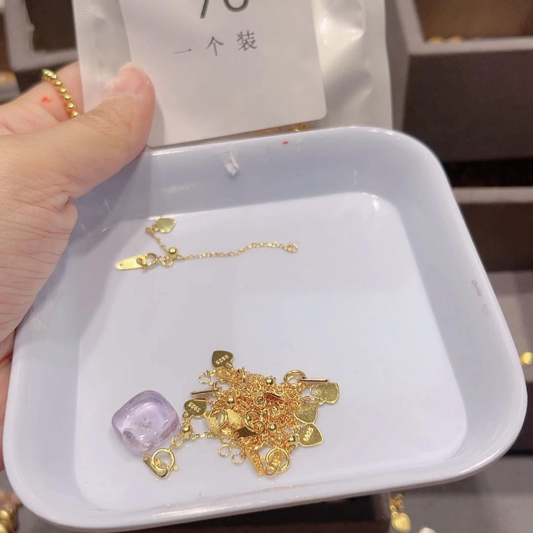 水晶珠宝半成品银S925镀金镶嵌76