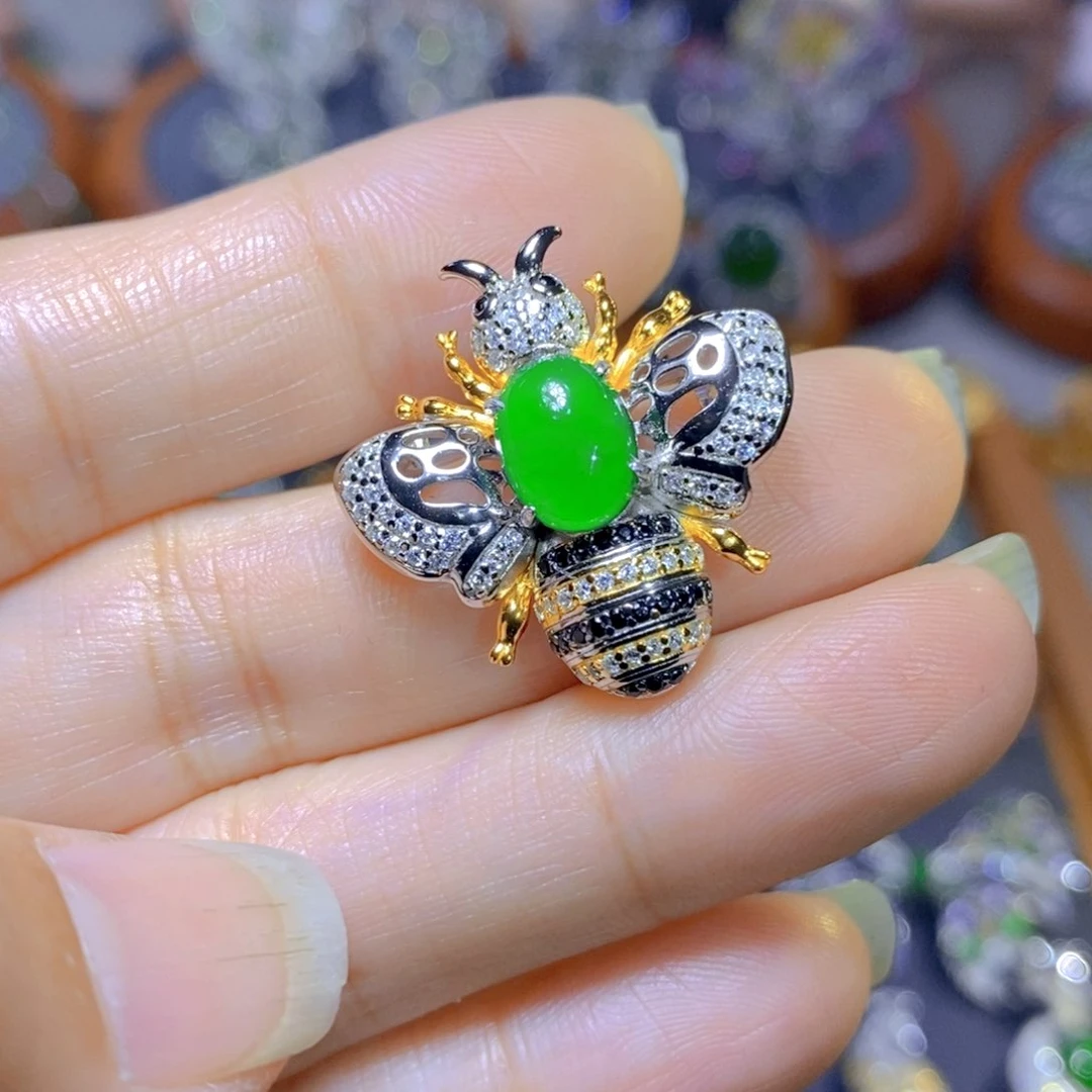 翡翠颈饰银S925镶嵌天然翡翠