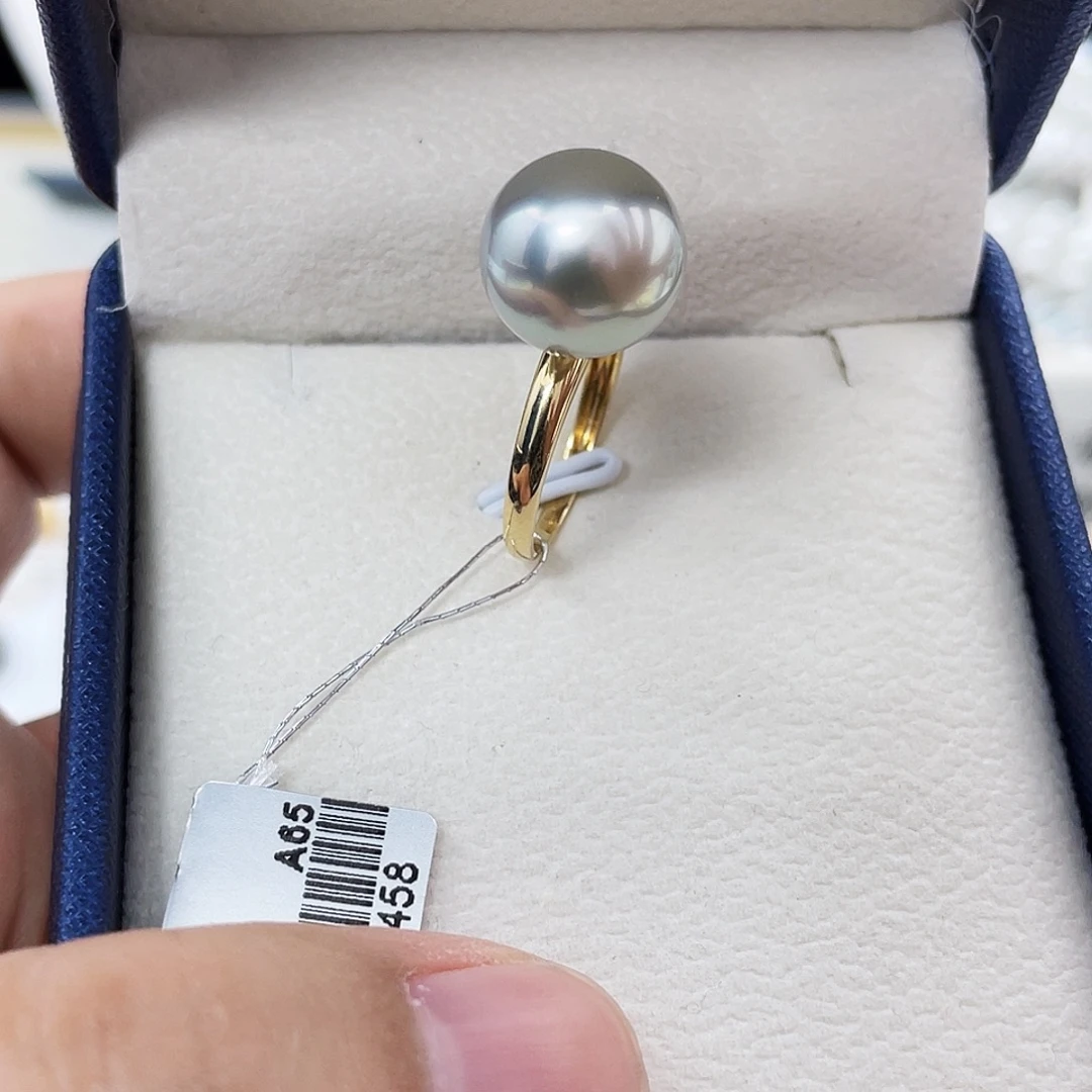 未镶嵌戒圈海水珍珠铂金灰炫光12.4mm