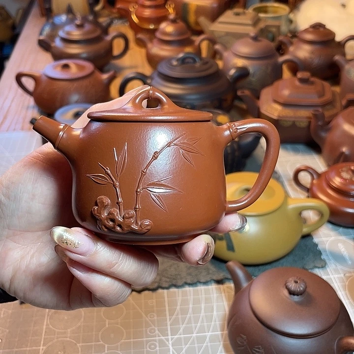 紫砂茶壶助理工艺师朱泥竹节