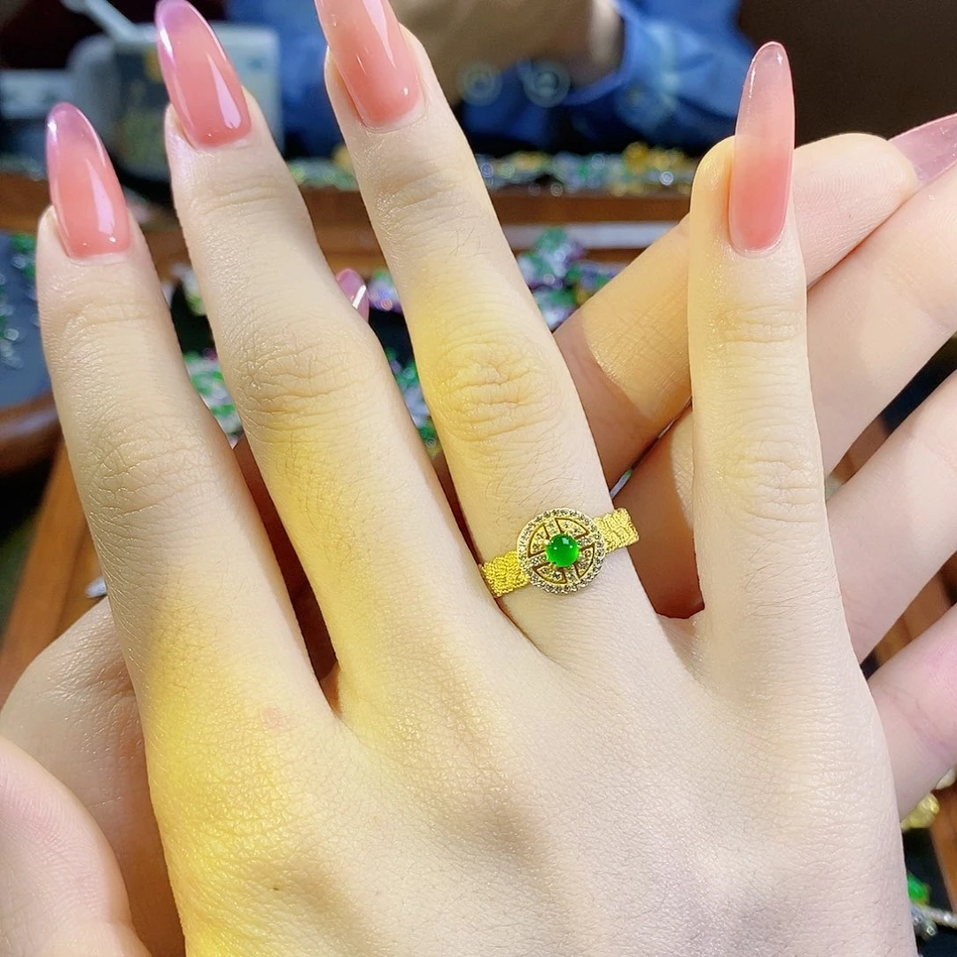 银S925镶嵌翡翠耳饰