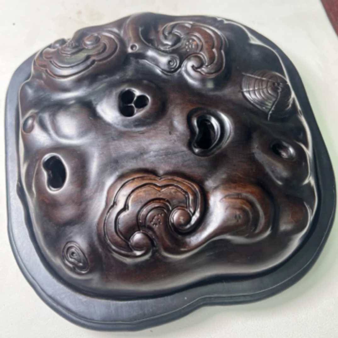 工艺品黑檀手雕超大号香薰炉88