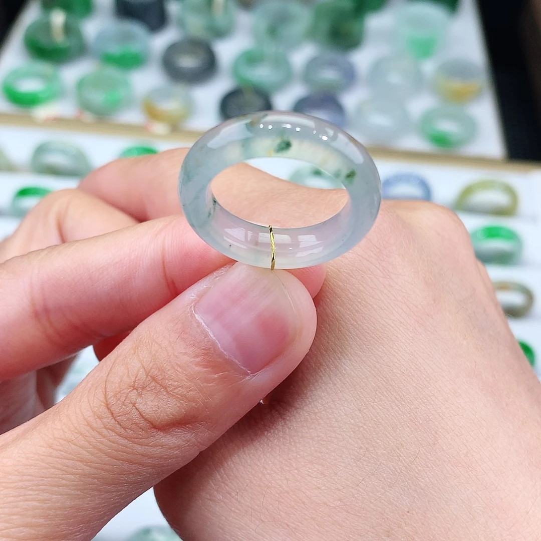 翡翠戒指未镶嵌14号冰飘花