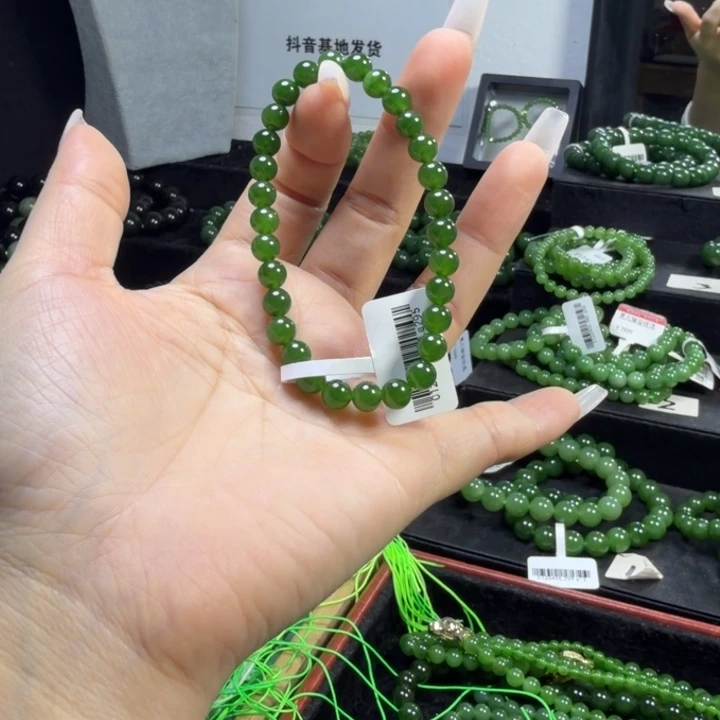 和田玉（碧玉）未镶嵌手链6