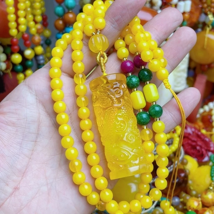 树脂制品感*108号龙柱吊坠