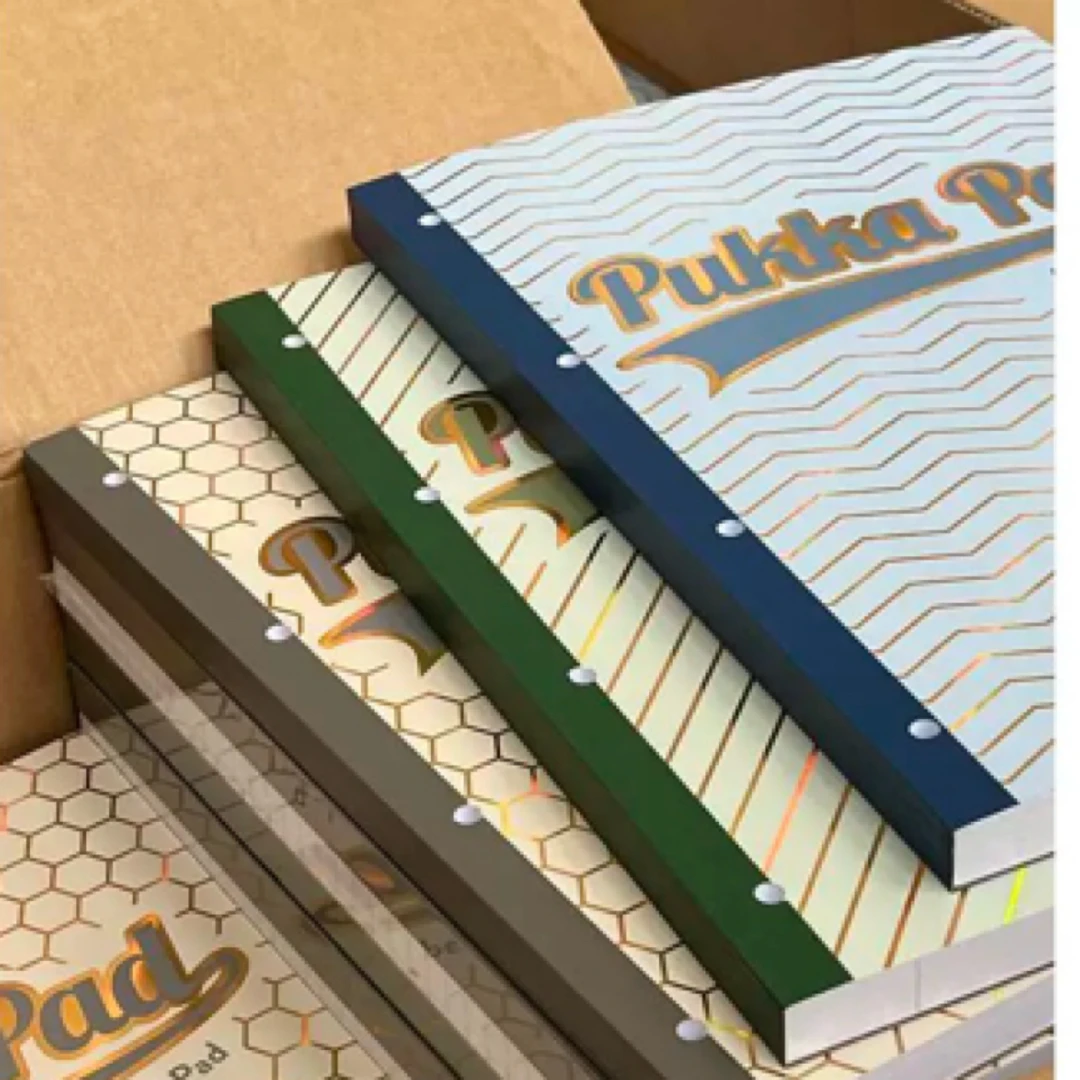 【组合装】Pukka Pad 侧翻烫金创意可撕A4 横线加厚笔记本考研美式