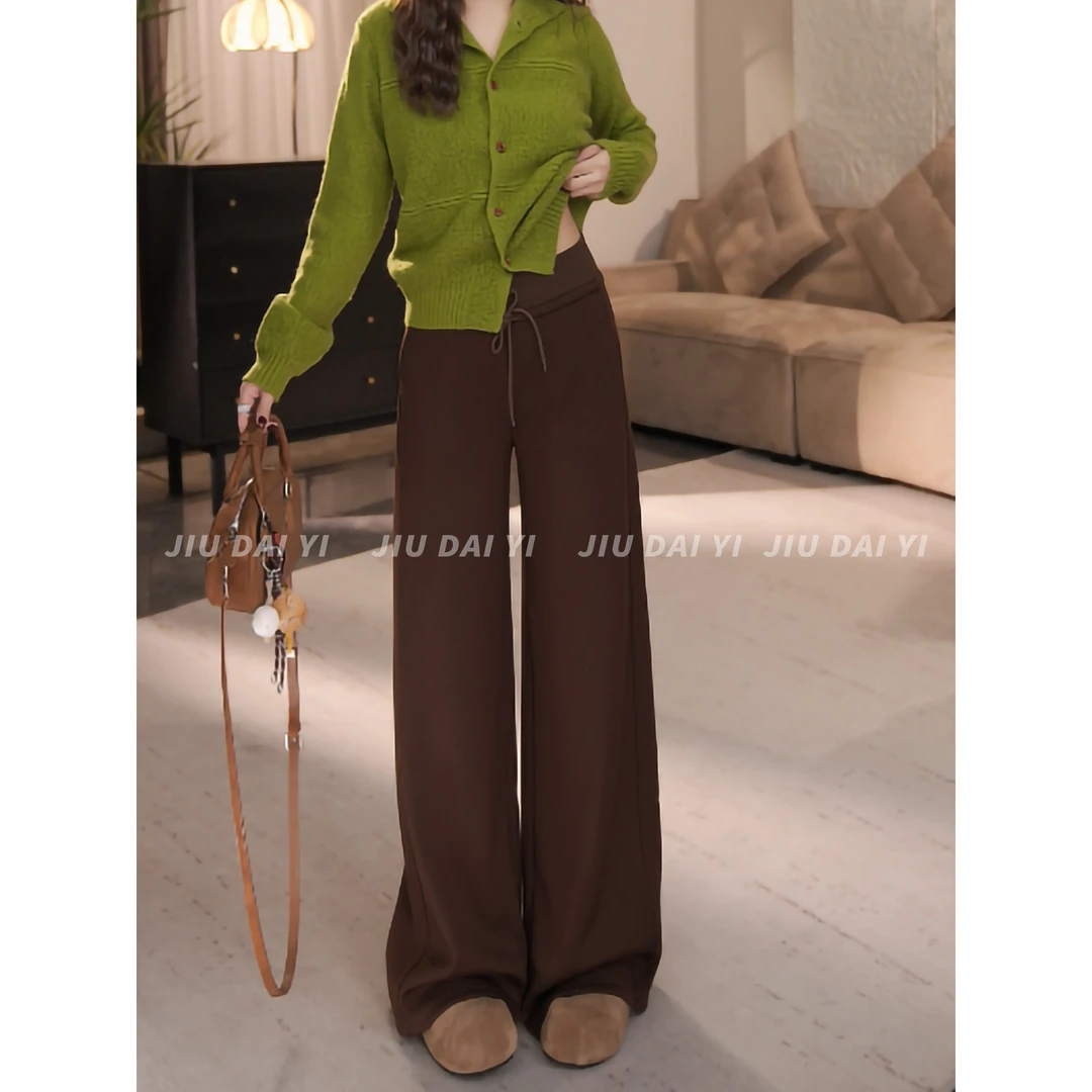 玖黛衣【懒人裤】冬季韩版加绒纯色百搭卫裤子KZP47232 KZP47233