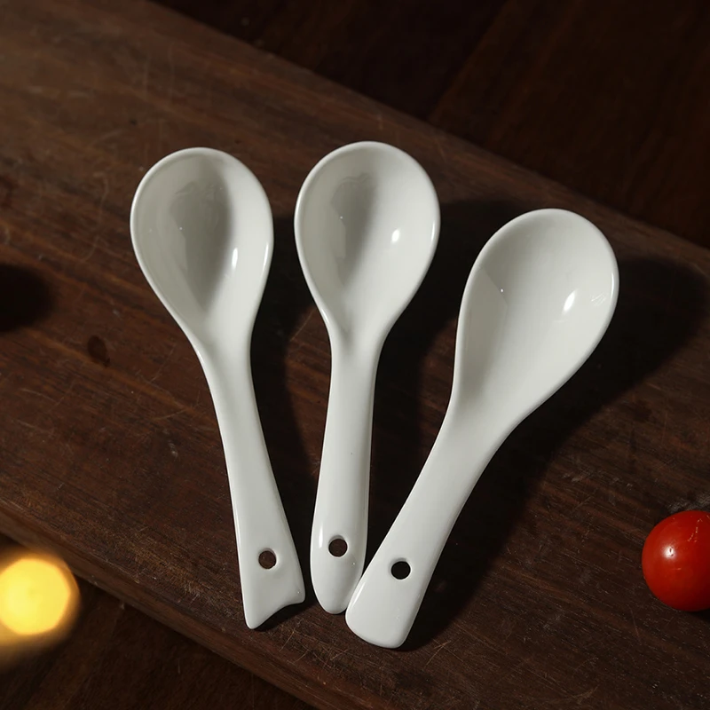 小希专属-精品大号陶瓷小汤勺高温陶瓷勺子宝宝辅食勺喝粥小勺子