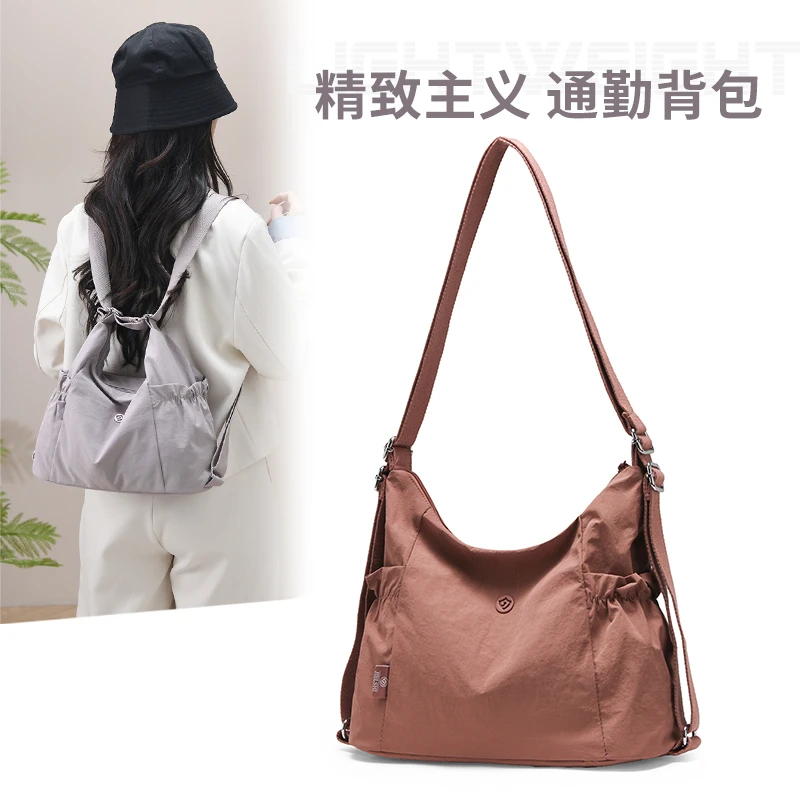 休闲斜挎包女牛津布百搭单肩包时尚大容量旅游通勤帆布多层小背包