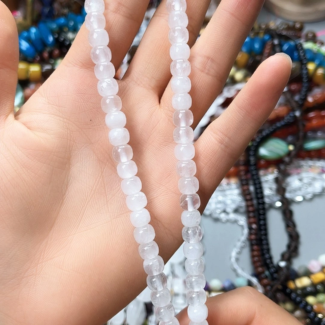 玛瑙/玉髓未镶嵌珠宝半成品卡8白水老型珠一条