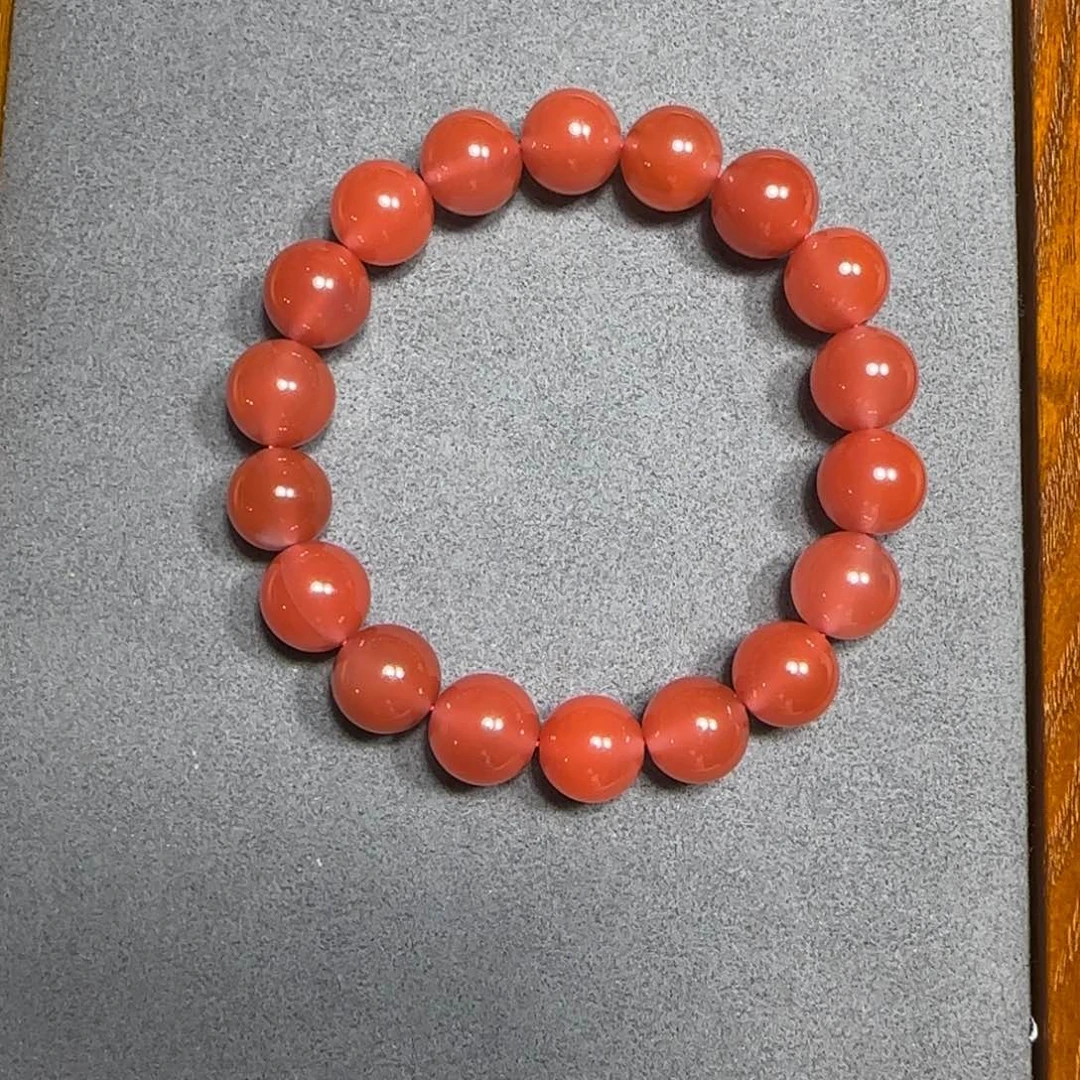 南红玛瑙未镶嵌大黑洞樱桃红11mm➕