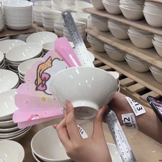 新骨瓷005微瑕暖白6寸斗笠碗