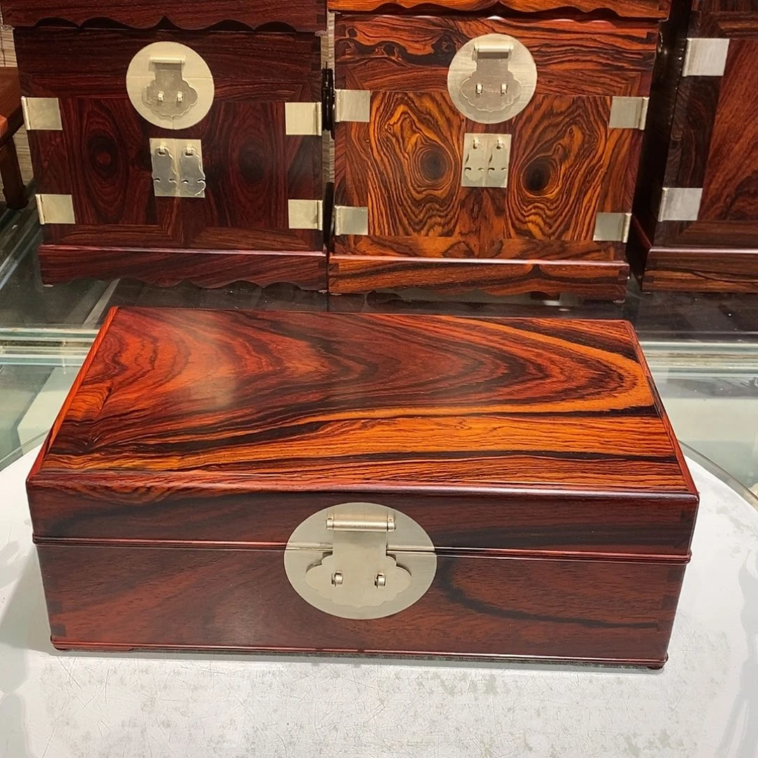 微凹黄檀（南美大红酸枝）独板首饰盒30/17/10.5