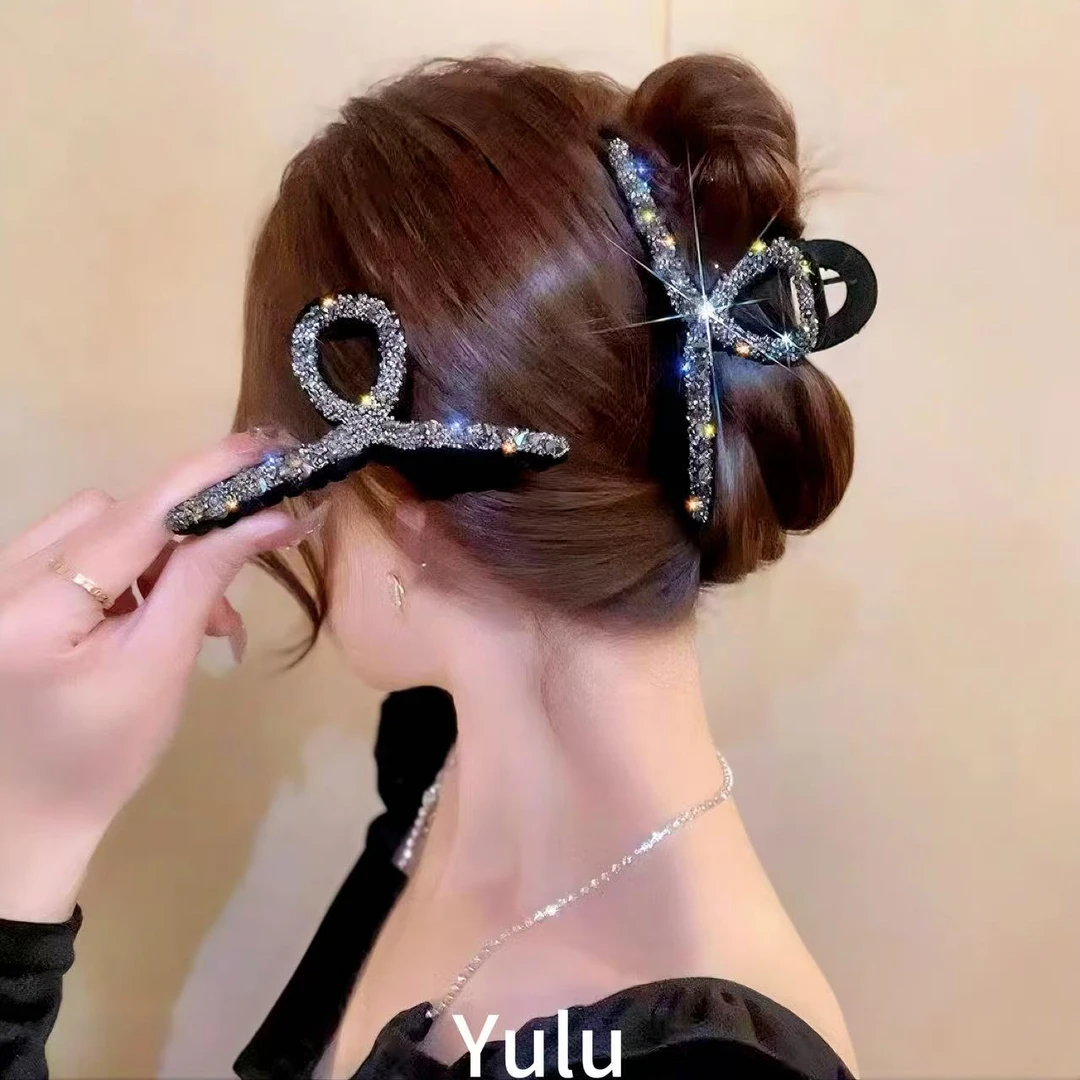 【新店福利 1件包邮】银河系抓夹满钻发夹女鲨鱼夹新款高级夹子发饰