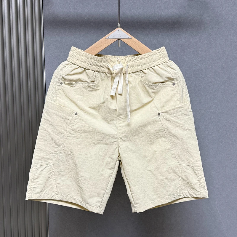 潮牌简约工装短裤男士2025夏季薄款直筒休闲中裤宽松大口袋五分裤