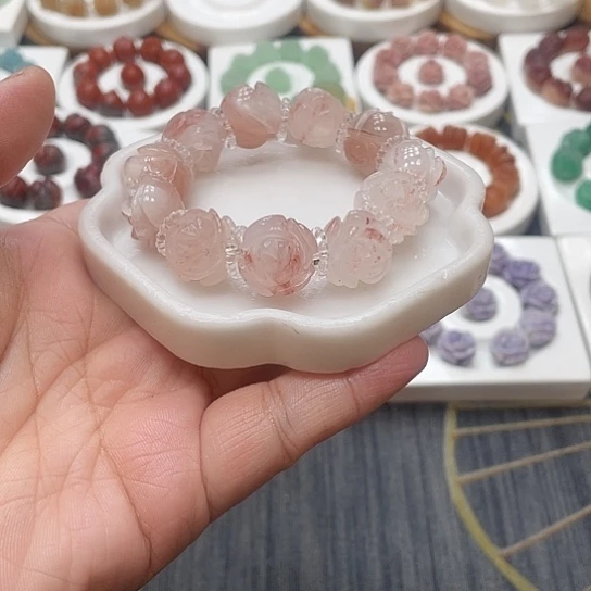 石英质玉（非洲翠）合金手串