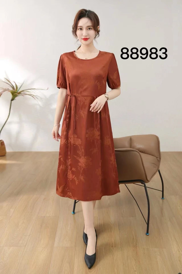 女士圆领连衣裙88983