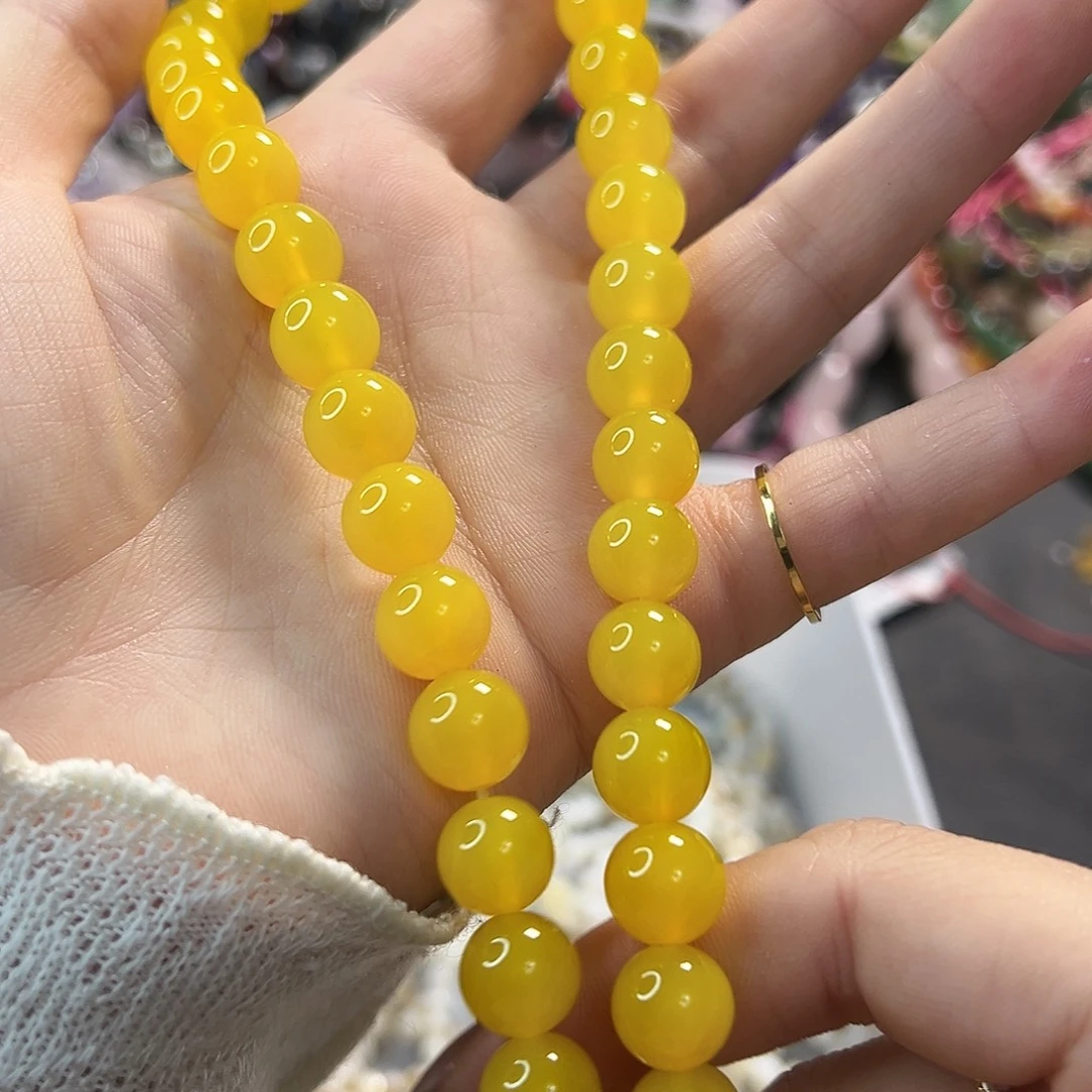 玛瑙/玉髓合金珠宝半成品卡10鸡油黄玛瑙。一条